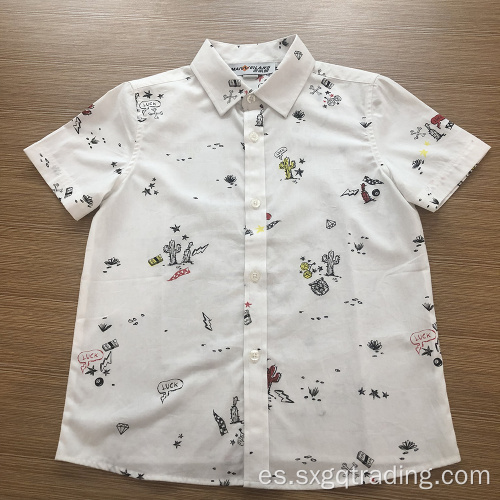 Camisa de manga corta 100% algodón para niños adorables